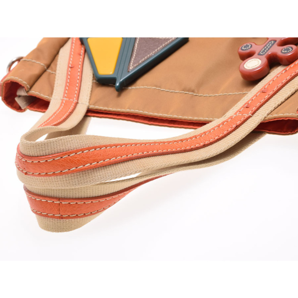 PRADA tote bag brown ostrich leather brooch - Picture 3 of 11